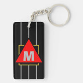 スーパースター漫画モノグラムブラックレッド キーホルダー (裏面)