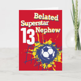 スーパースター甥13日遅れの誕生日サッカーレッド カード