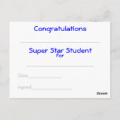 スーパースター ポストカード (裏面)