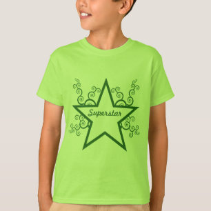 スーパースターSwirls Kids Shirt、Forest Green Tシャツ