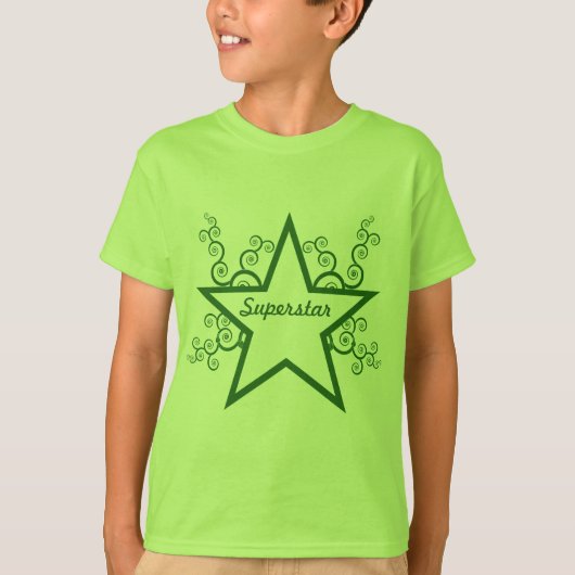 スーパースターSwirls Kids Shirt、Forest Green Tシャツ (正面)
