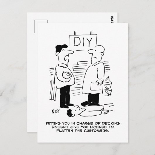 スーパーストア小売店従業者と店長 ポストカード (正面/裏面)