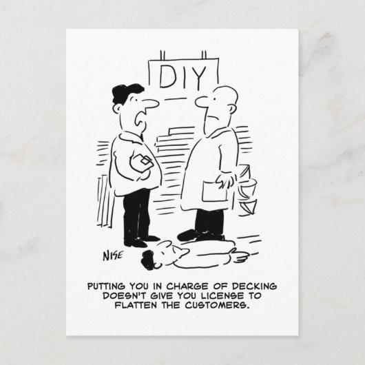 スーパーストア小売店従業者と店長 ポストカード (正面)