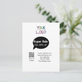 スーパーセール ビジネス 割引 スキャン QRコード 詳細 ポストカード (スタンド正面)