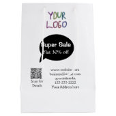 スーパーセール 業務割引 QRコード 詳細 ミディアムペーパーバッグ (裏面)