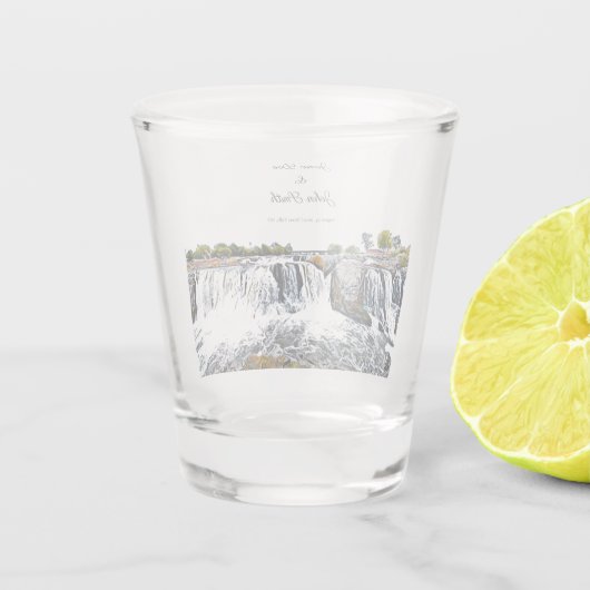 スーパーソナライズされたクス滝ウォーターフォールドショットグラス ショットグラス (裏面)
