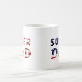 スーパーダッドとアメリカ国旗 コーヒーマグカップ (中央)