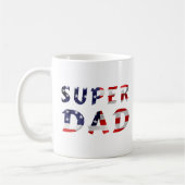 スーパーダッドとアメリカ国旗 コーヒーマグカップ (左)