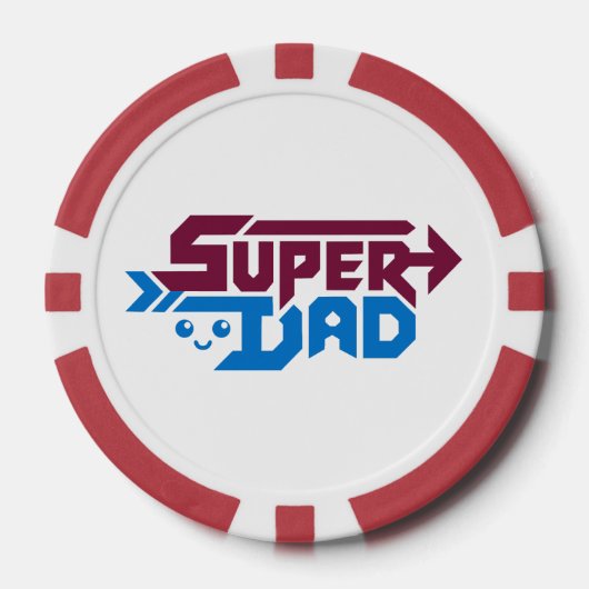 スーパーダッドゲーマーギフト - かわいいレトロデザイン ポーカーチップ (正面)