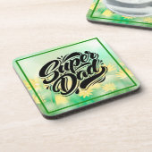 スーパーダッドヒーロー タイポグラフィーデザイン-67888 コースター (左側)