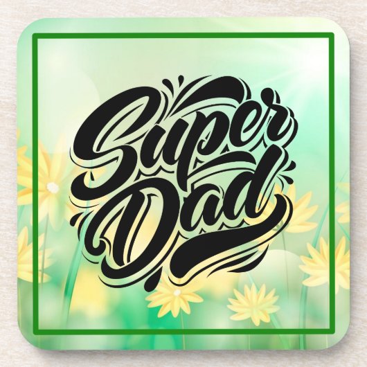 スーパーダッドヒーロー タイポグラフィーデザイン-67888 コースター (正面)
