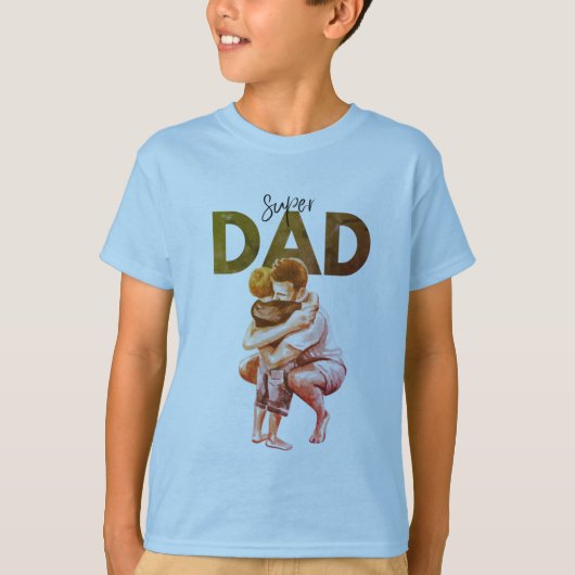 スーパーダッド水彩デザインTシャツ Tシャツ (正面)