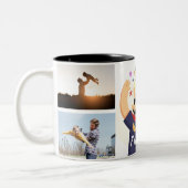 スーパーダッド-お父さんの日のお祝いのカスタム写真 ツートーンマグカップ (左)