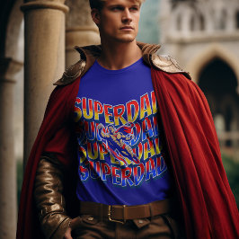 スーパーダッド!お父さんはヒーロー マルチカラーグラフィック Tシャツ
