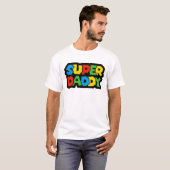 スーパーダディーゲーマー 父の日 - レトロ風 Tシャツ (正面フル)
