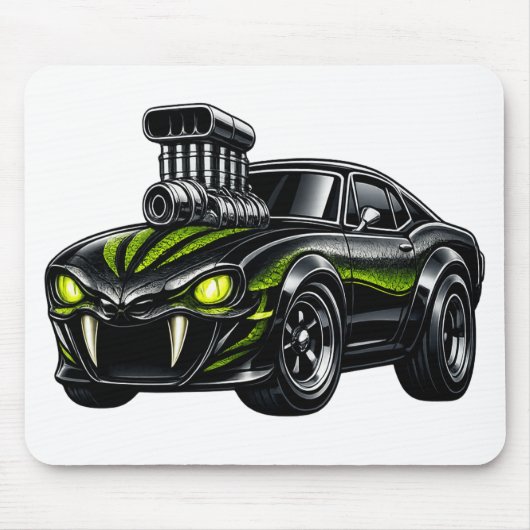 スーパーチャージド スネークアイ マッスルカー マウスパッド (正面)