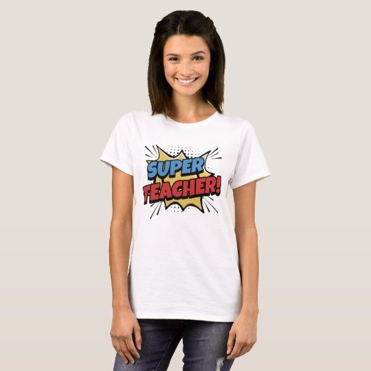 スーパーティーチャー コミックスタイル Tシャツ (正面フル)