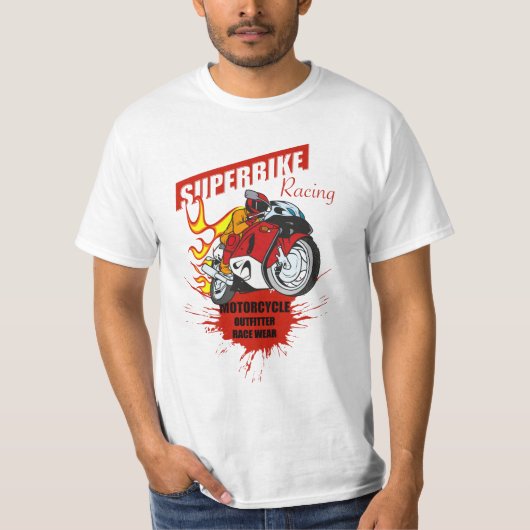 スーパーバイクレースバイクアウトフィッターレース衣服 Tシャツ (正面)