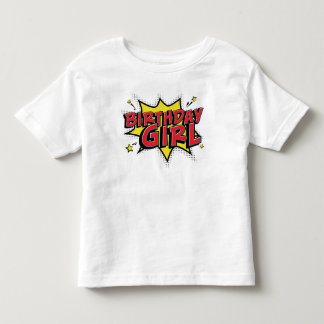 スーパーバースデーヒーロー - 少女コミックバースデーシャツ トドラーTシャツ