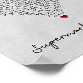 スーパーバーフラワーズグレーハートソングリリックプリント ポスター (角)