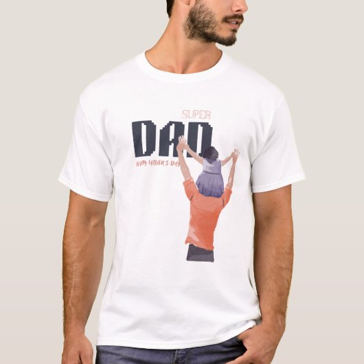 スーパーパパ 父の日おめでとう Tシャツ (正面)