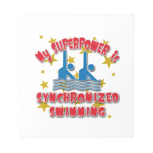 スーパーパワーがシンクロナイズドスイミング ノートパッド (正面)