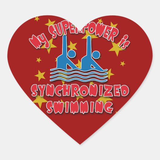スーパーパワーがシンクロナイズドスイミング ハートシール (正面)