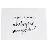 スーパーパワーって何だ? |ヒーローモダンロールモデル ラージペーパーバッグ (正面)