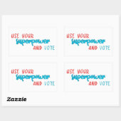 スーパーパワーと投票を使用 長方形シール (シート)