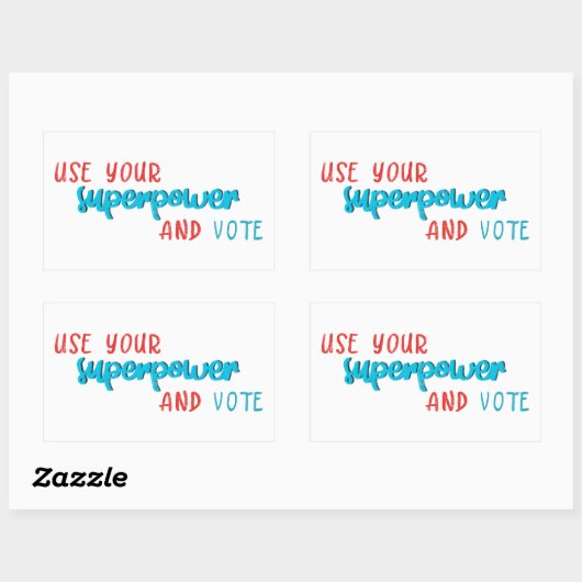 スーパーパワーと投票を使用 長方形シール (シート)