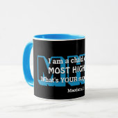 スーパーパワー最も高い神パーソナライズされたライトブルー マグカップ (正面左)