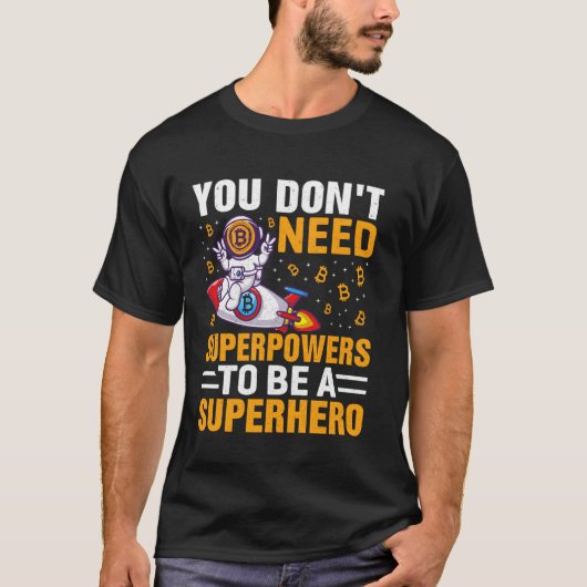 スーパーパワー ビットコイン採掘 中本哲史 HODL 法定通貨 Tシャツ (正面)