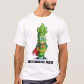 スーパーヒーロおもしろいーキュウリ漬け男 Tシャツ (正面)