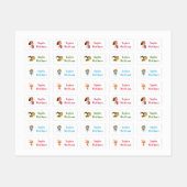 スーパーヒーロカスタムガールパーソナライズされた名前服 ラベル (シート)