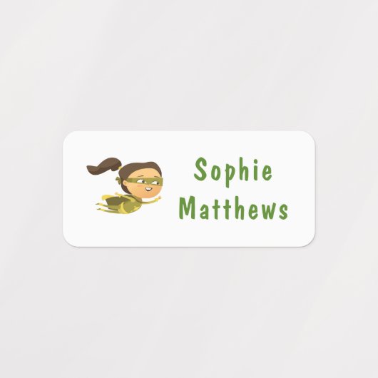 スーパーヒーロカスタムガールパーソナライズされた名前服 ラベル (デザイン2)