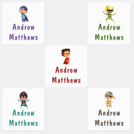 スーパーヒーロカスタムボーイパーソナライズされた名服 ラベル