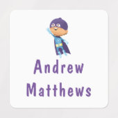 スーパーヒーロカスタムボーイパーソナライズされた名服 ラベル (デザイン1)