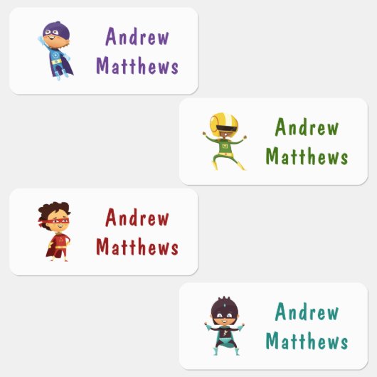 スーパーヒーロカスタムボーイパーソナライズされた名服 ラベル (グループ)