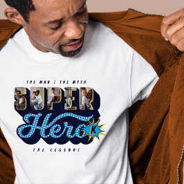 スーパーヒーロカスタムー写真男神話レジェンドスーパーヒーロー Tシャツ