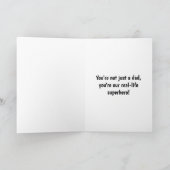 スーパーヒーロパーソナライズされたパパ父の日 カード (内部)