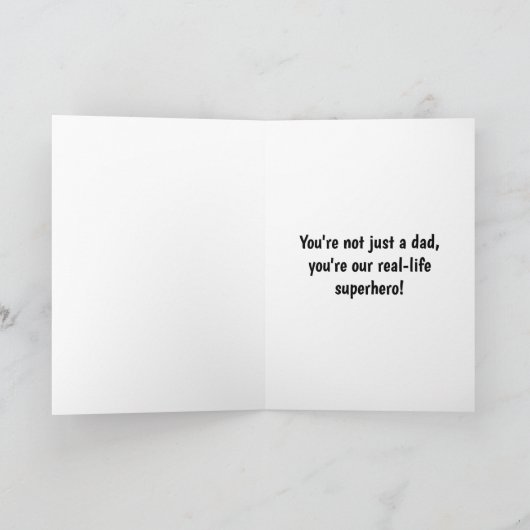 スーパーヒーロパーソナライズされたパパ父の日 カード (内部)