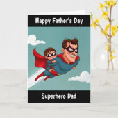 スーパーヒーロパーソナライズされたパパ父の日 カード (黄色い花)