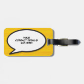 スーパーヒーローおもしろいレトロ漫画ブックアーポップ・アートのト ラゲッジタグ (裏面横)