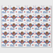 スーパーヒーローおもしろい飛んでいる誕生日ボーイ途方もないギフト ラッピングペーパー (フラット)