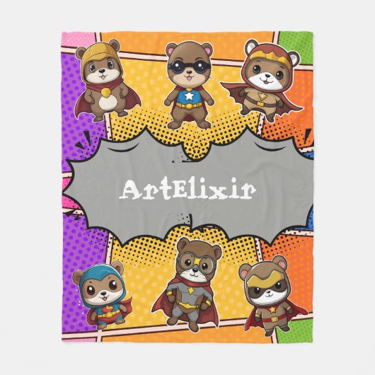 スーパーヒーローかわいいかわいいゴッパープリント フリースブランケット (正面)