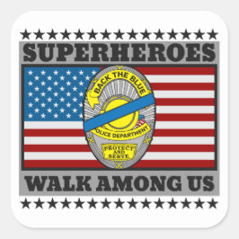 スーパーヒーローが私たちの間を歩く スクエアシール