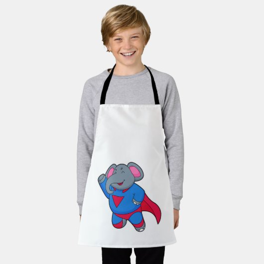 スーパーヒーローとしての象 エプロン (着用した状態)