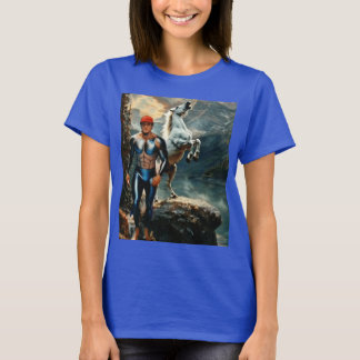 スーパーヒーローと白馬 Tシャツ