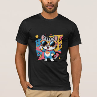 スーパーヒーローにゃんこパワー Tシャツ