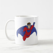 スーパーヒーローのイラストレーション コーヒーマグカップ (左)